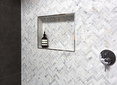 tiled shower recess