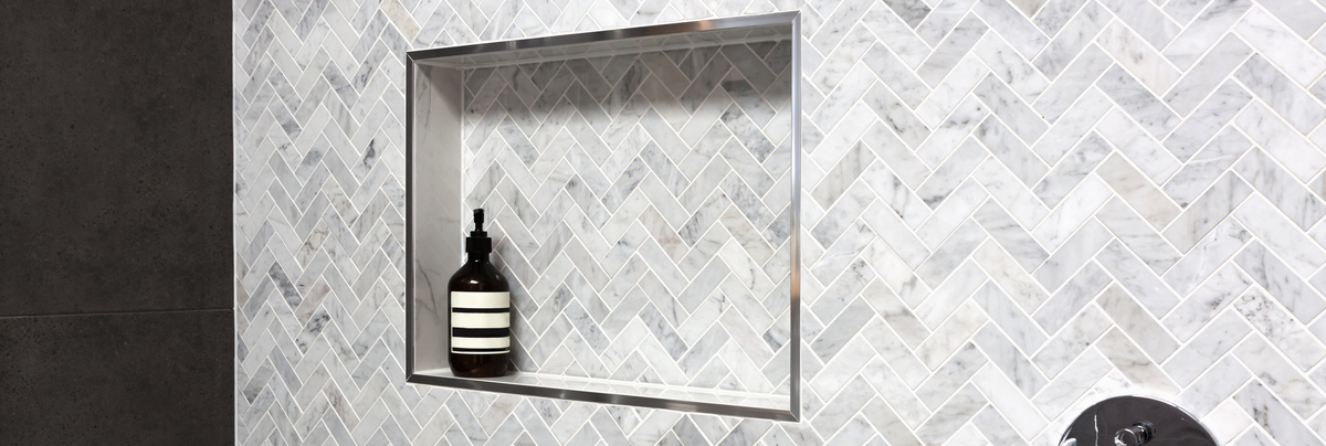 tiled shower recess