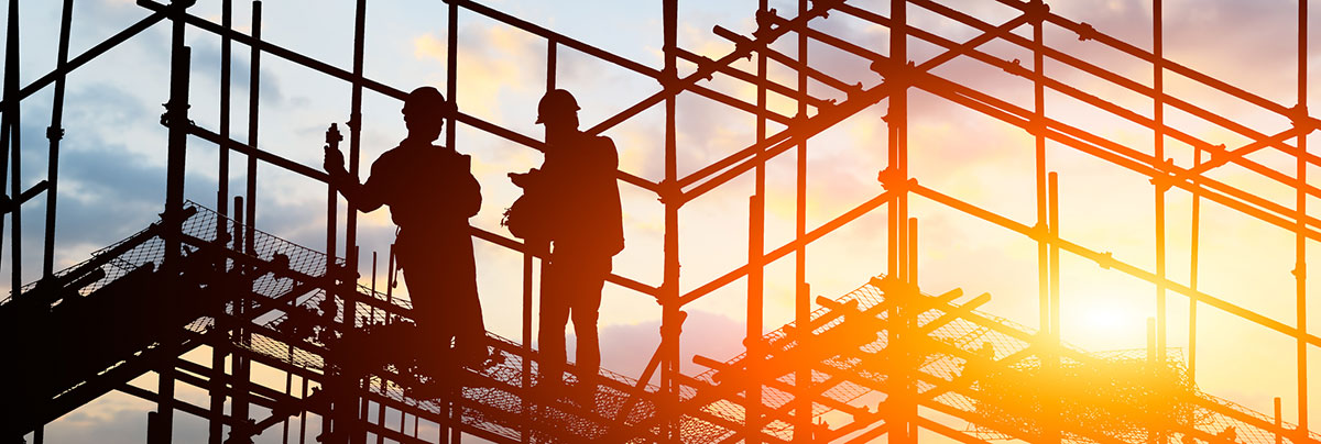 Men on scaffolding