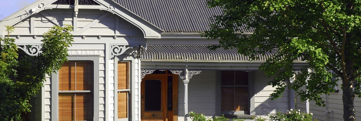 Newly renovated exterior of a villa.