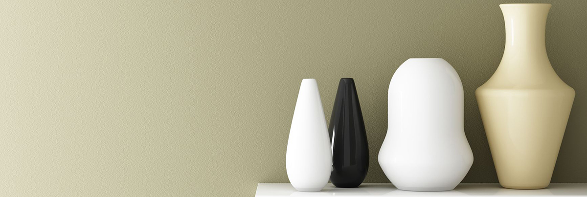 Collection of vases on a table.