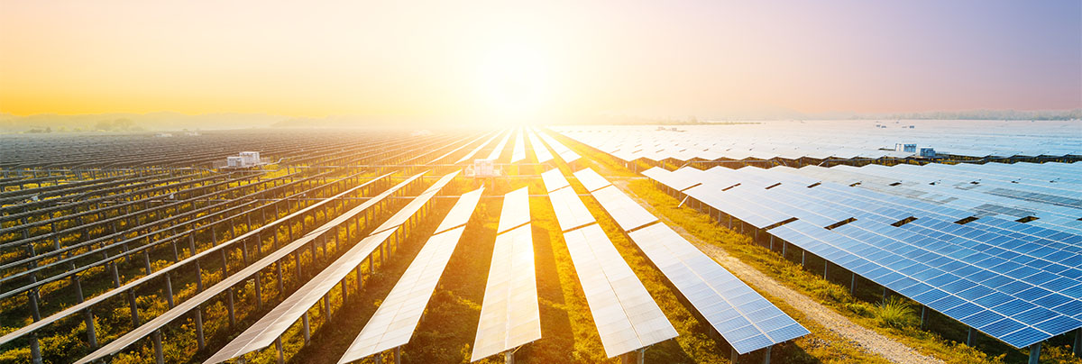 Solar panels combatting climate change