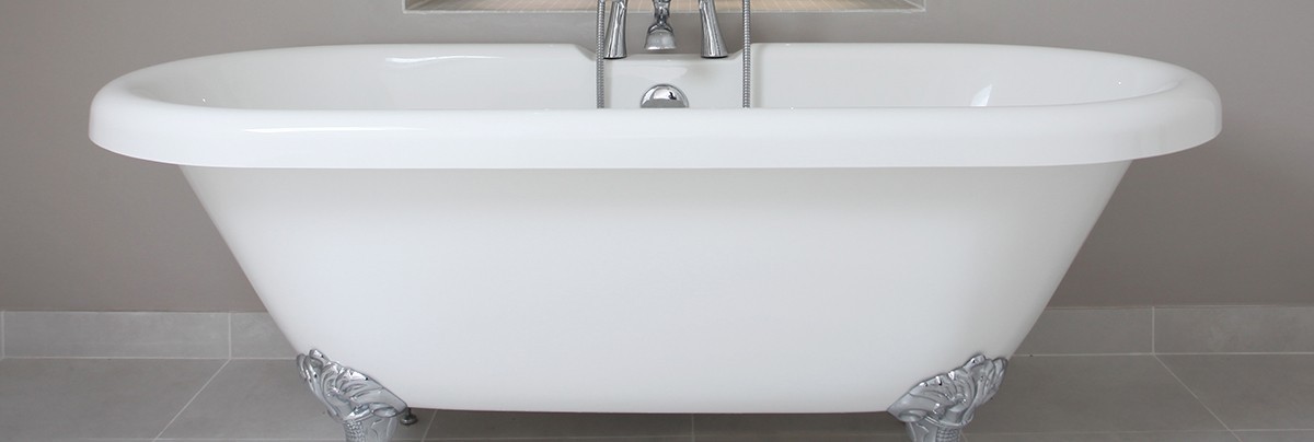 A freestanding bathtub
