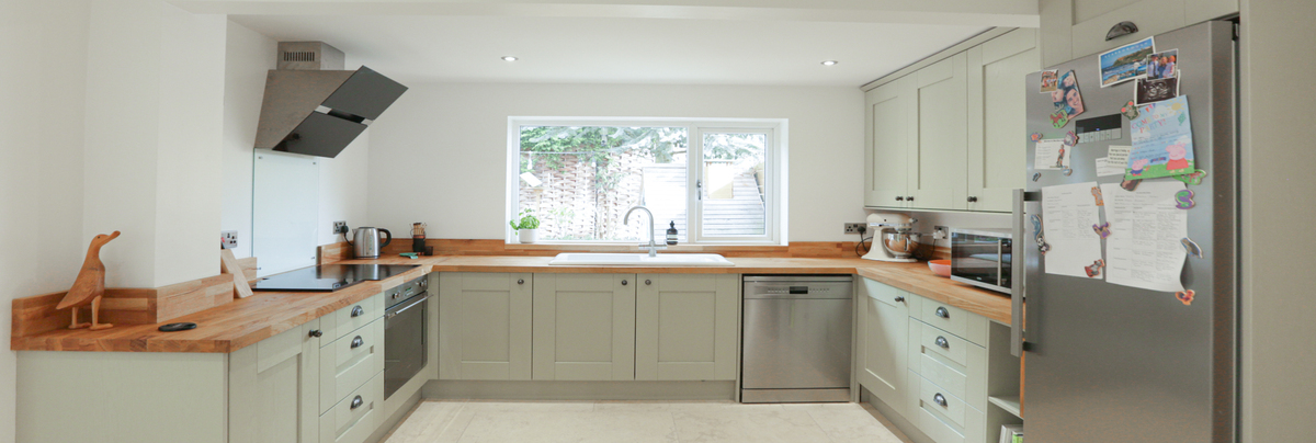 A brand new kitchen that is open plan with lounge and snug area