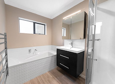 A Completed Small Bathroom renovation in Tauranga with a new Shower and hand basin