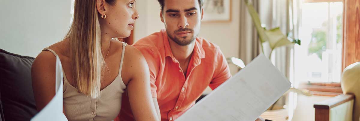 couple going over bills