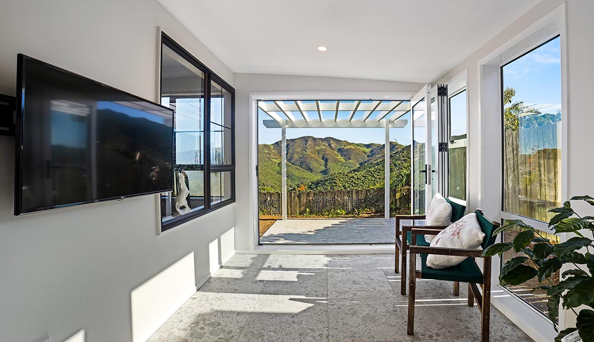 Interior of sunroom extension