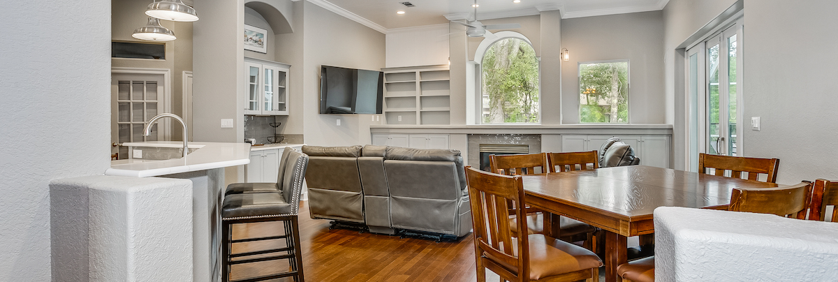 Open-plan lounge and kitchen