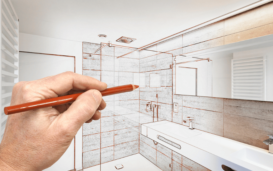 Example of a bathroom design to show owners how they could envision their bathroom renovation.