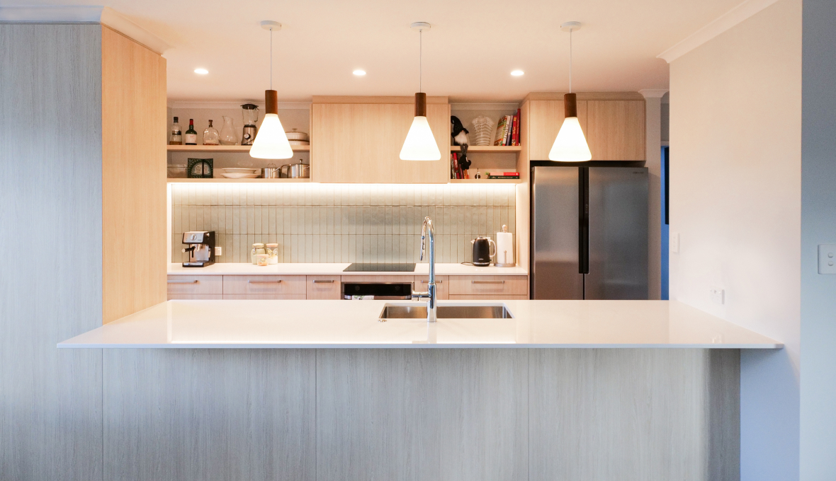 kitchen renovation with tiles splash back in Christchurch