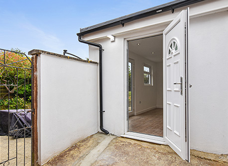 Door to a garage open
