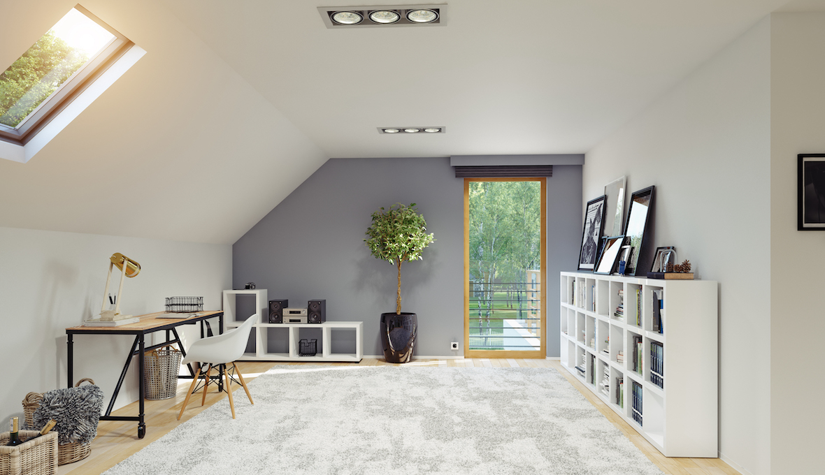 Attic conversion into an office