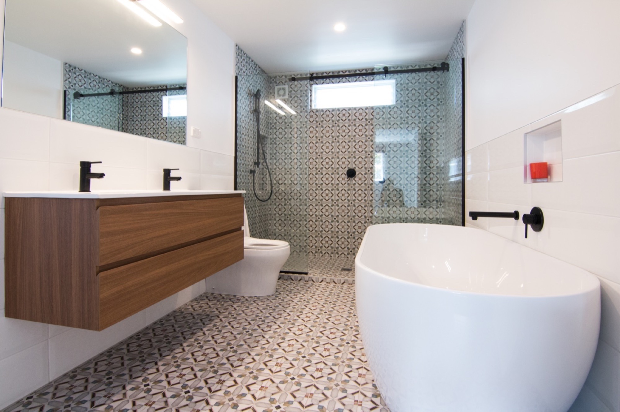 Feature tiles in the bathroom