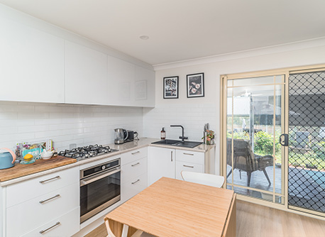 Kitchen with timber benchtop