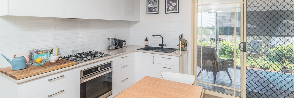 Kitchen with timber benchtop