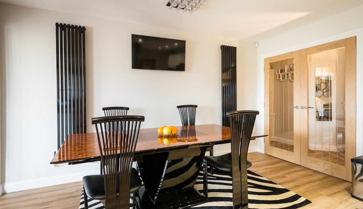 french doors leading to modernised dining room
