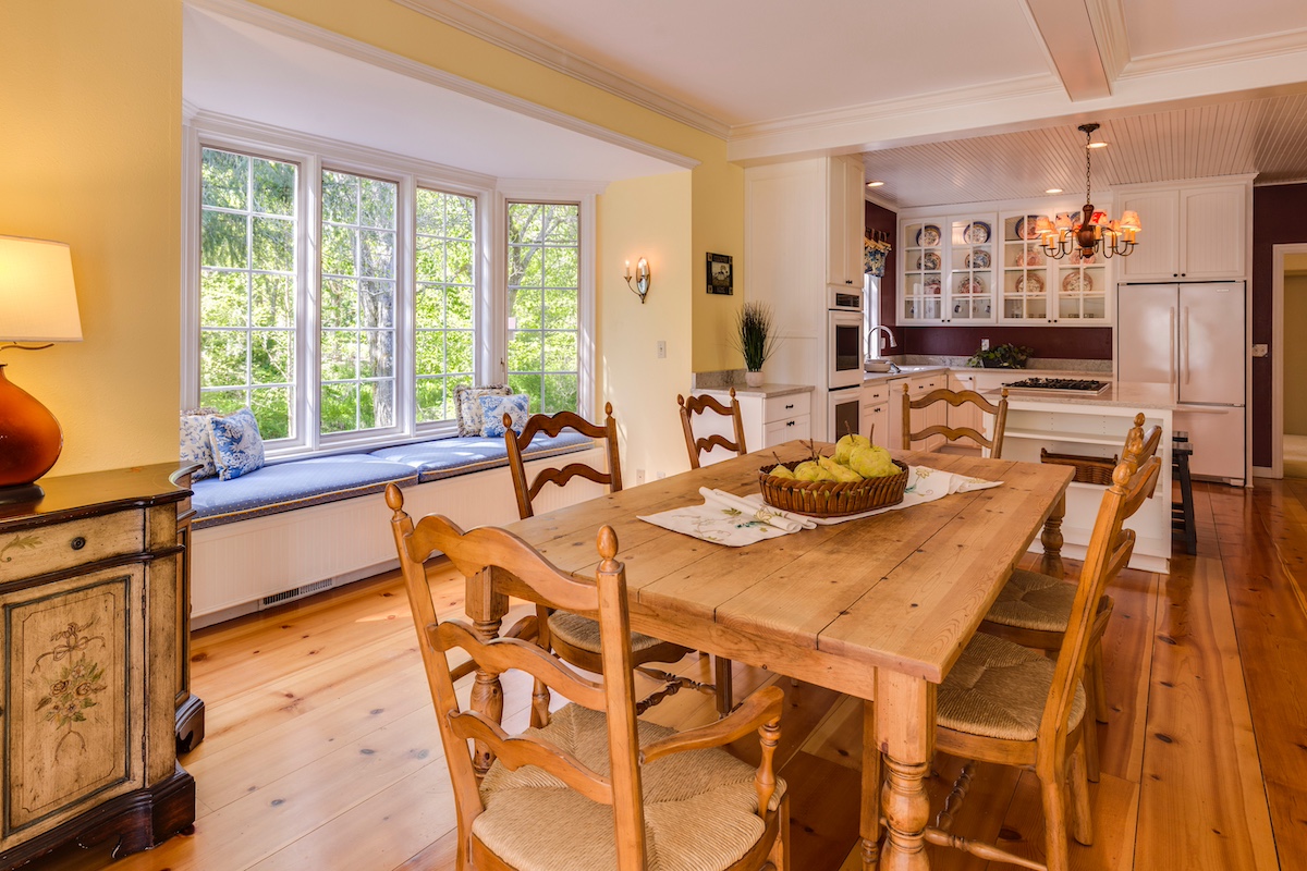 Rustic style kitchen and living room
