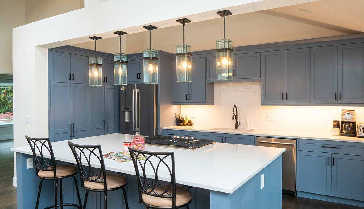 Large blue kitchen