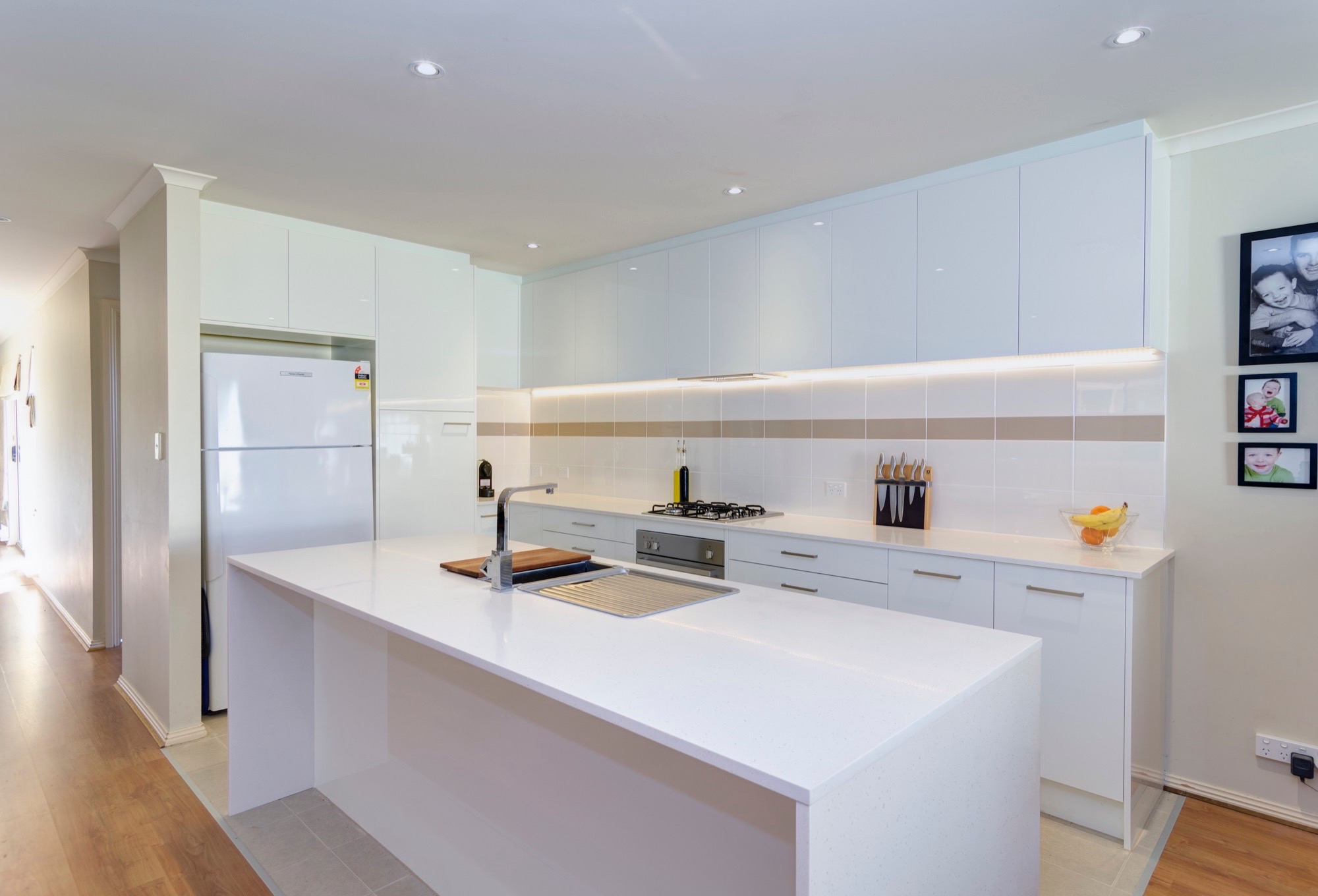 Sleek white kitchen
