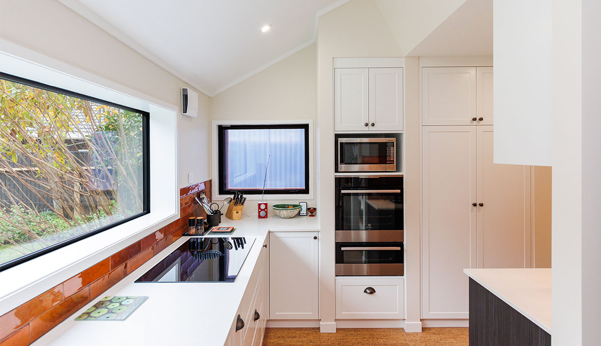 Kitchen with large window