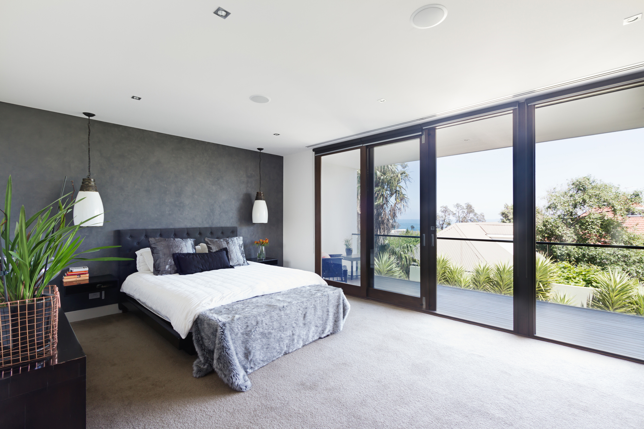 Bedroom with decking area
