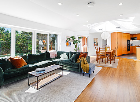 open-plan kitchen and livingroom