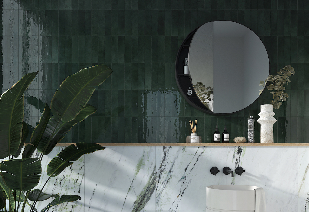 Calming and restorative, green is the colour of peace, and tiles!