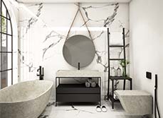 stone flooring in bathroom