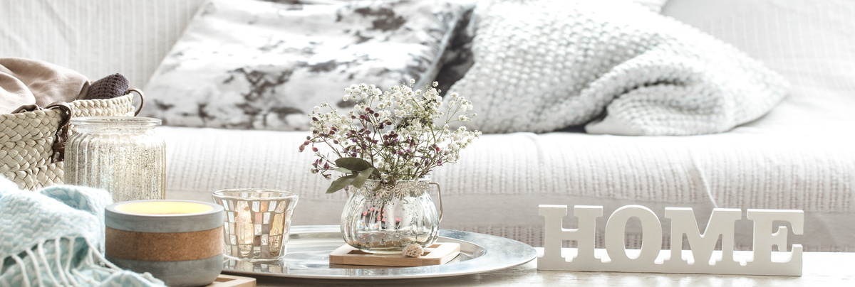 Country cottage chic interiors for a home.