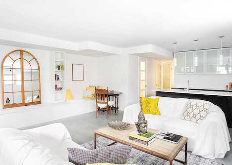 Basement conversion with white colour palette