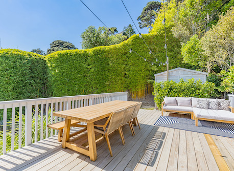 Beautiful wooden deck.