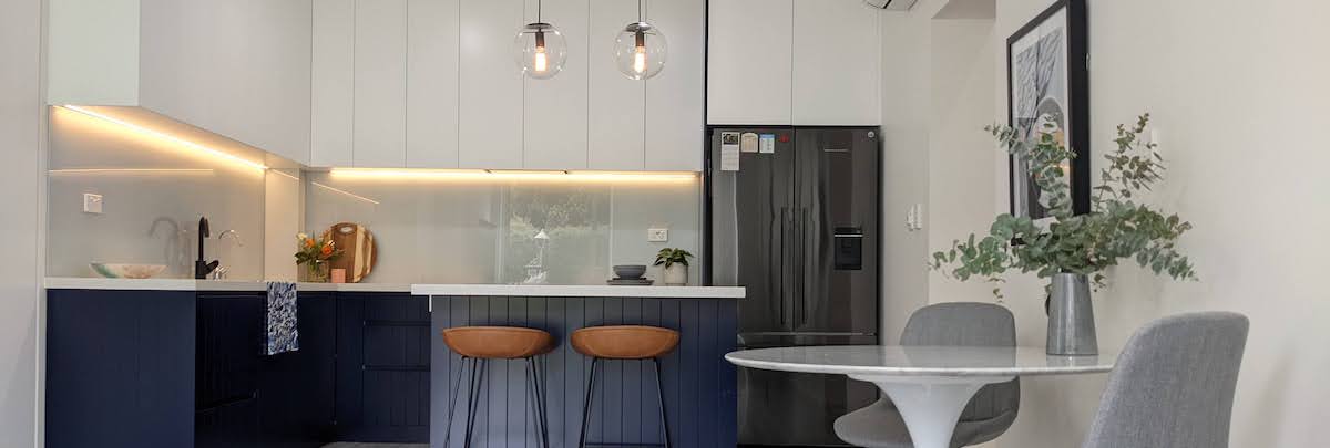 Kitchen and dining room with Navy colour palette