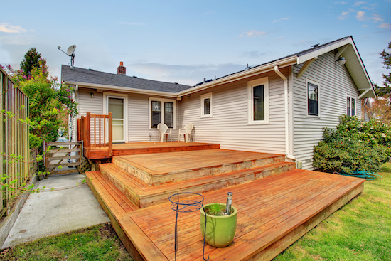 Exterior of the house with deck