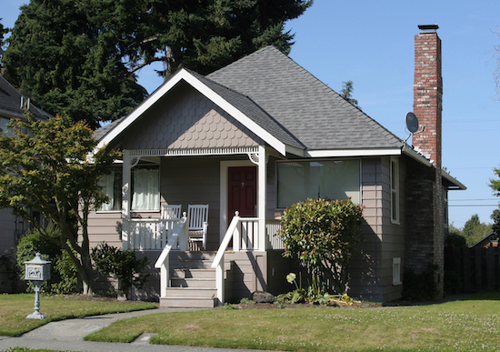 Exterior of a weatherboard house