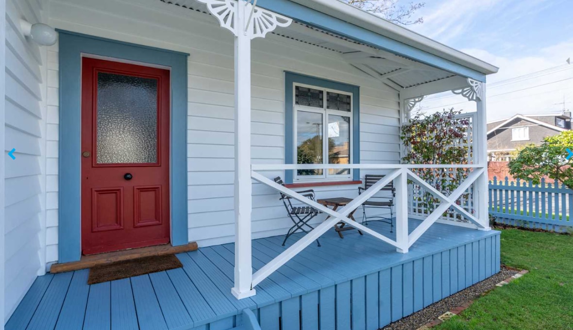 Front porch with weatherboard details