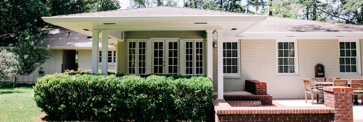 Bungalow with brick patio