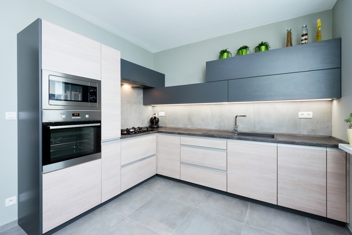 Dark grey cabinetry