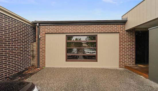 Garage built from bricks