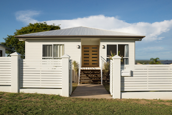 Exterior of a weatherboard house