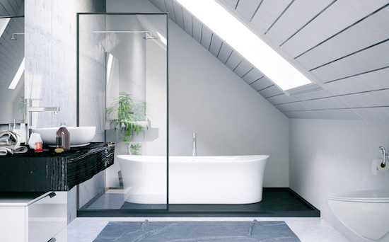 Bathroom with black fixtures