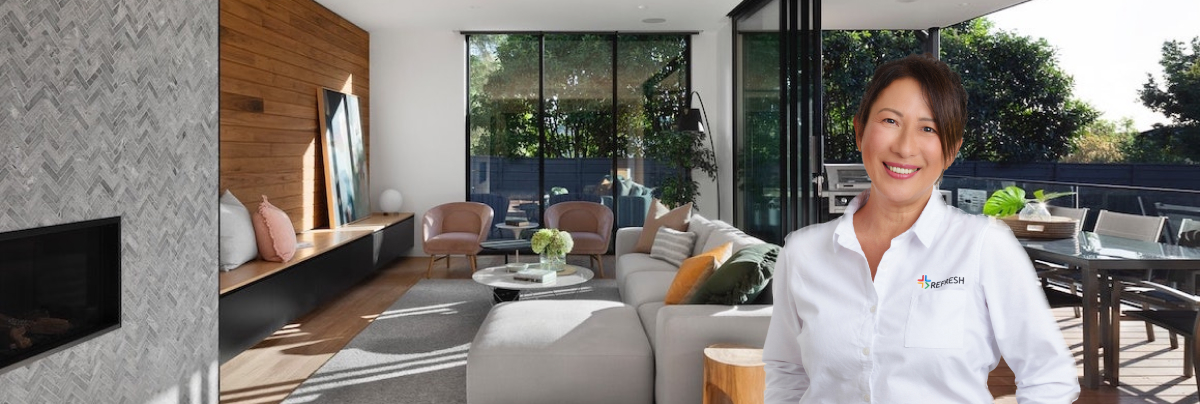 Natalie Zeni in front of a spectacular interior