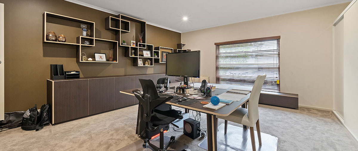 Garage converted into a home office