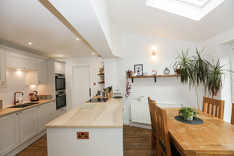 Wood Top Kitchen White Kitchen Renovation in Cambridgeshire