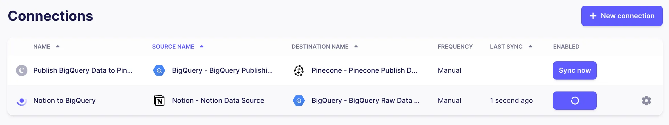 UI to sync Notion