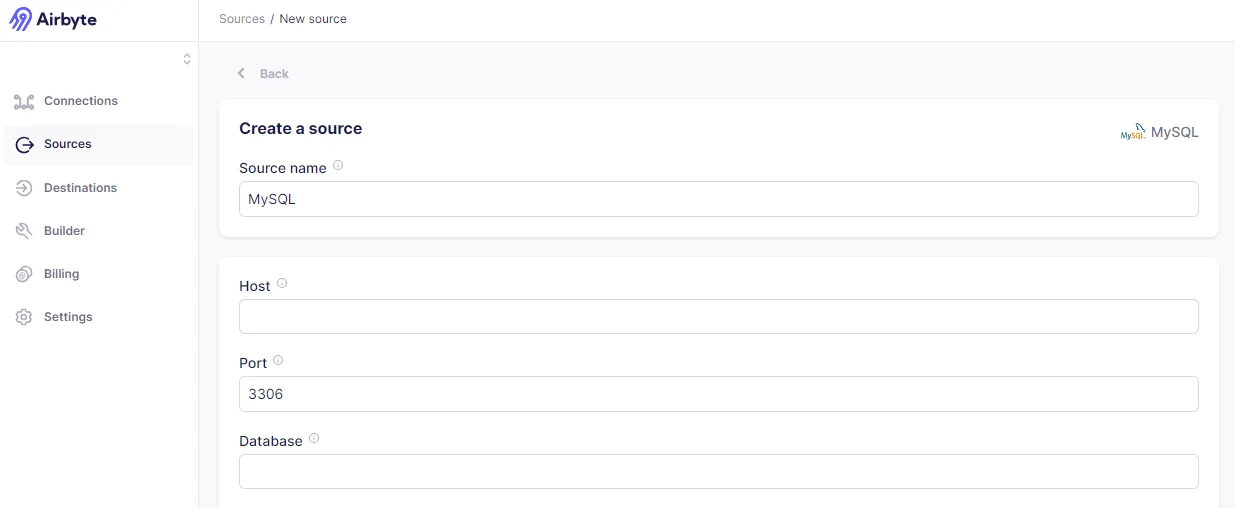 Setting up Airbyte Source