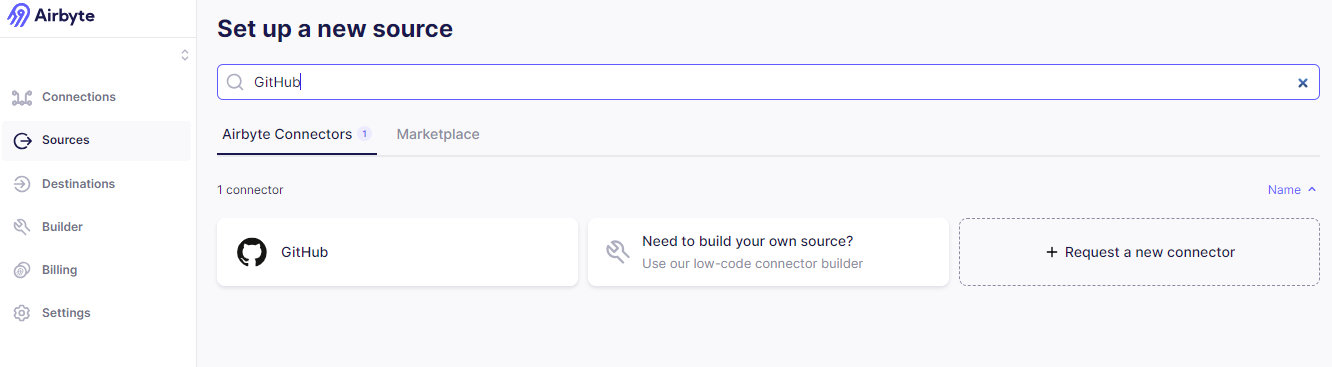 Setting up Source in Airbyte