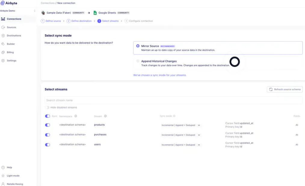 Set up New Connection