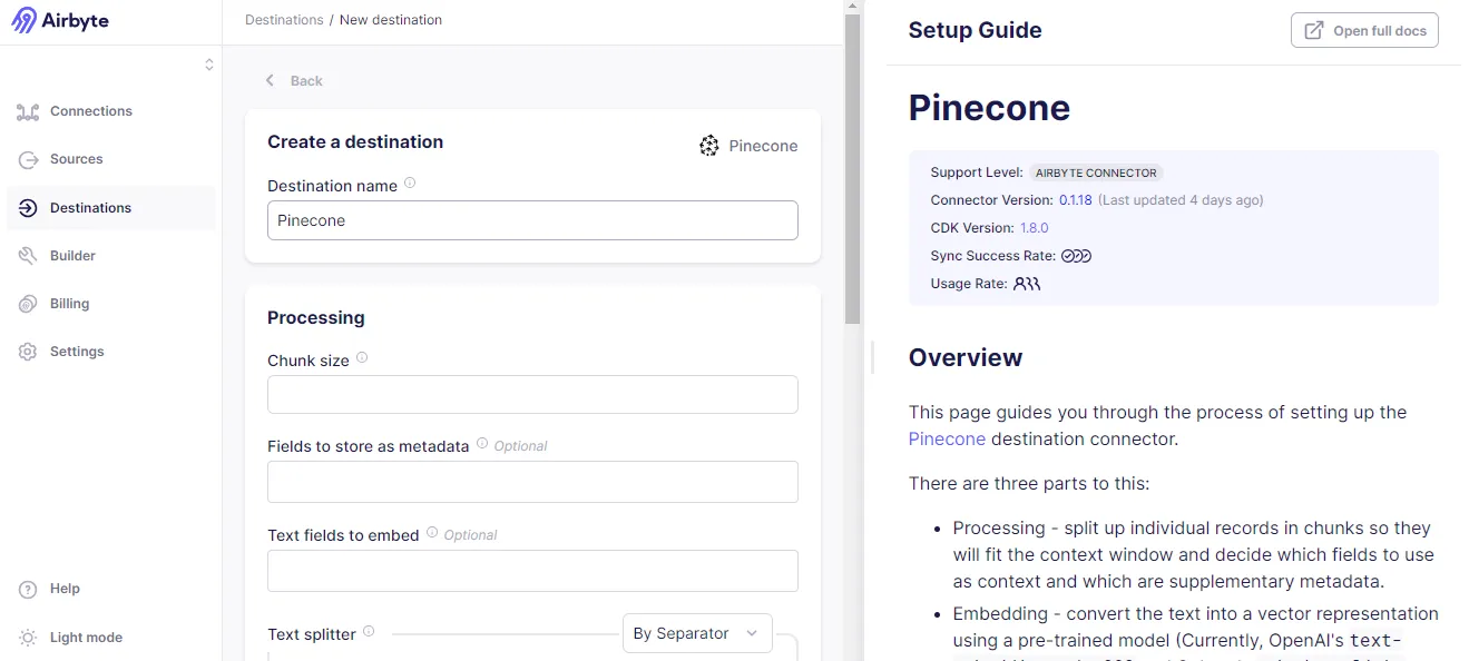 Pinecone Setup