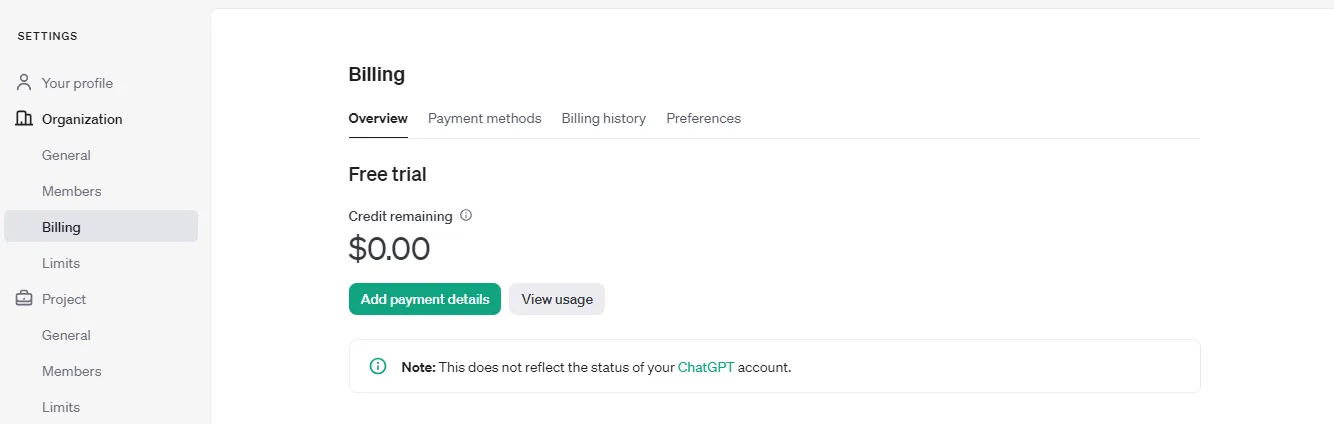 Set Up Billing and Usage Limits