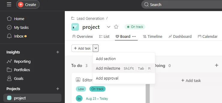 Create a New Milestone